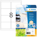 Recycled paper labels, 99 x 68mm, Natural white, Permanent adhesive, A4 [160 labels]