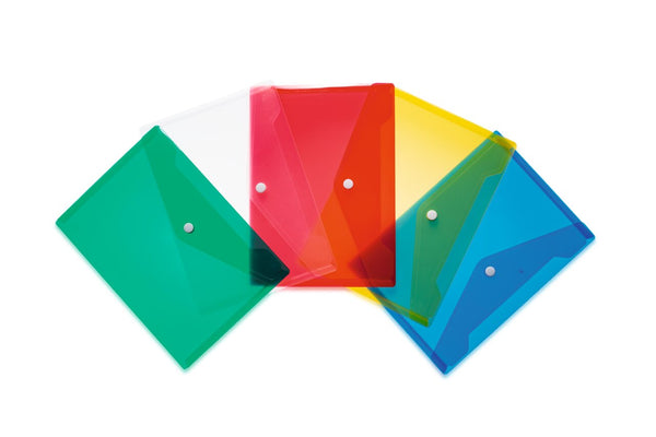 Document Bag assortment DIN A5 PP Basic Colours - (pack of 5 mixed colours)