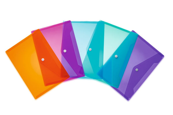 Document Bag assortment DIN A5 PP Trend Colours - (pack of 5 mixed colours)