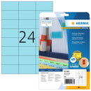 Blue labels, 70 x 37mm, Paper, Removable adhesive, A4 [480 labels]