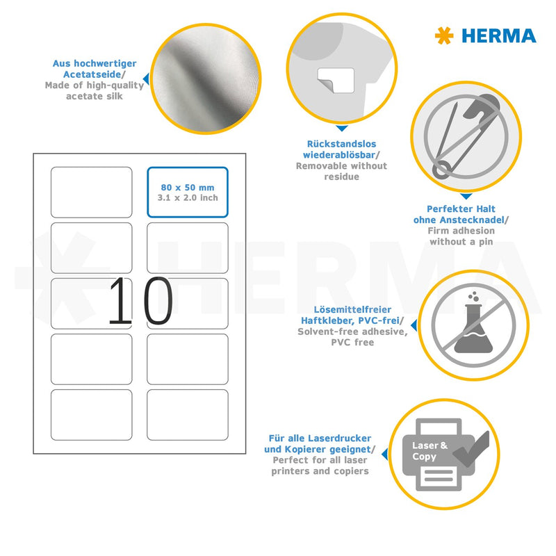 Name Badge Labels NZ White 80 X 50mm HERMA 4587 name-badge-labels-nz-white-80-x-50mm-herma-4587