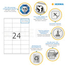 PREMIUM labels, 70 x 36 mm, PREMIUM, Paper, Permanent adhesive, A4 [2400 labels]