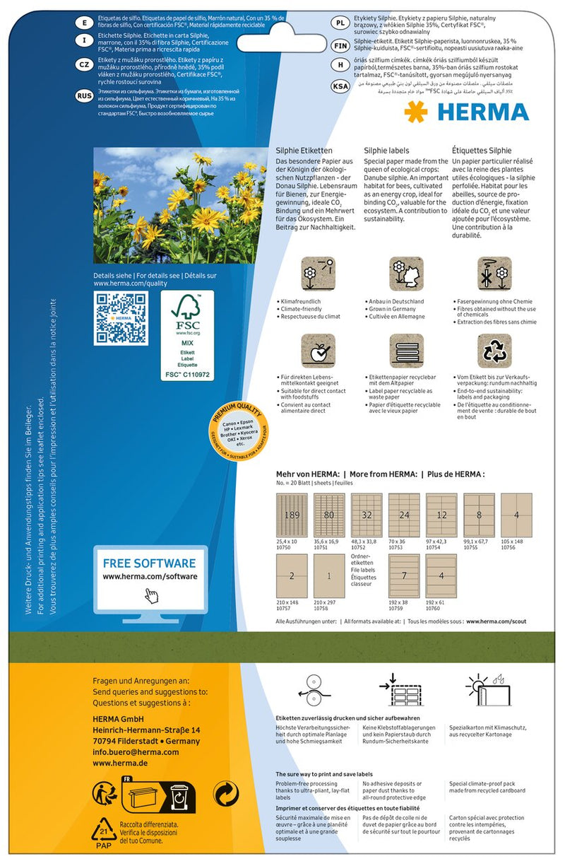 print these natural kraft looking labels in your normal office inkjet, laser printer or copier