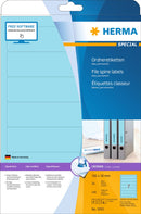 File labels, Blue, 192 x 38mm, for narrow files (short), A4 [140 labels]