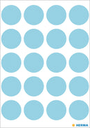 Stickers, Blue coloured dots, 19mm diameter, Paper, Permanent adhesive [100 labels]