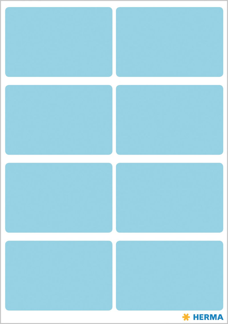 Stickers, Blue, 25 x 40mm, Paper, Permanent adhesive, Rectangles [40 labels]