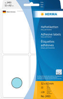 Stickers, Blue, 52 x 82mm, Paper, Permanent adhesive, Rectangles [128 labels]