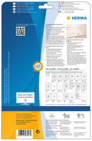 Clear labels, 64 x 38mm, Crystal clear polyester, Permanent adhesive, A4 [525 labels]