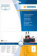 Bottle labels, 90 x 120 mm, Inkjet gloss paper, white, permanent adhesive, A4 [40 labels]