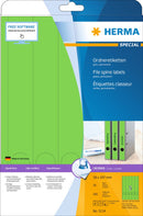 File labels, Green, 38 x 297mm, for narrow files (long), A4 [100 labels]