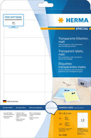 Clear labels, 97 x 42mm, Matt polyester, Permanent adhesive, A4 [120 labels]