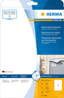 Weatherproof labels, 210 x 297mm, Inkjet, White, PP film, Permanent adhesive, A4 [10 labels]