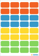 Stickers, Mixed-Colours, 12 x 19mm, Paper, Permanent adhesive, Rectangles [160 labels]