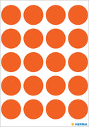 Stickers, Red coloured dots, 19mm diameter, Paper, Permanent adhesive [100 labels]