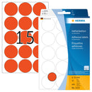 Stickers, Red coloured dots, 32mm diameter, Paper, Permanent adhesive [480 labels]