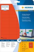 Red labels, 46 x 21mm, Paper, Removable adhesive, A4 [960 labels]