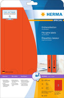 File labels, Red, 61 x 297mm, for wide files (long), A4 [60 labels]