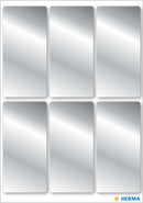 Stickers, Silver, 26 x 54mm, Paper, Permanent adhesive, Rectangles [18 labels]