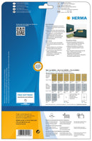 Silver labels, 31 x 17mm, Polyester, Permanent adhesive, A4 [2400 labels]
