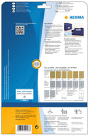 Silver labels, 64 x 30mm, Polyester, Permanent adhesive, A4 [675 labels]