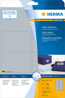 Silver labels, 99 x 68mm, Polyester, Permanent adhesive, A4 [200 labels]