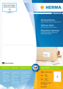 Address labels, 200 x 144mm, PREMIUM, Recyclable paper, Permanent adhesive, A4 [200 labels]