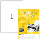 Labels, Copier/Laser/Inkjet, 210 x 297mm, White, Paper, Permanent adhesive, A4 [25 labels]