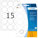 Stickers, White coloured dots, 32mm diameter, Paper, Permanent adhesive [480 labels]