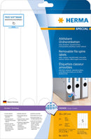 File labels, Removable, White, 38 x 297mm, for narrow files (long), A4 [125 labels]