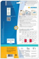 Removable labels, 64 x 38mm, White, Repositionable paper, A4 [525 labels]