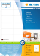 Address labels, 66 x 34mm, PREMIUM, Recyclable paper, Permanent adhesive, A4 [2400 labels]