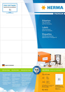 Address labels, 70 x 41mm, PREMIUM, Recyclable paper, Permanent adhesive, A4 [2100 labels]