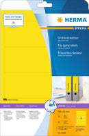 File labels, Yellow, 192 x 61mm, for wide files (short), A4 [80 labels]