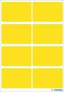 Stickers, Yellow, 25 x 40mm, Paper, Permanent adhesive, Rectangles [40 labels]