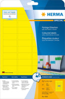 Yellow labels, 46 x 21mm, Paper, Removable adhesive, A4 [960 labels]