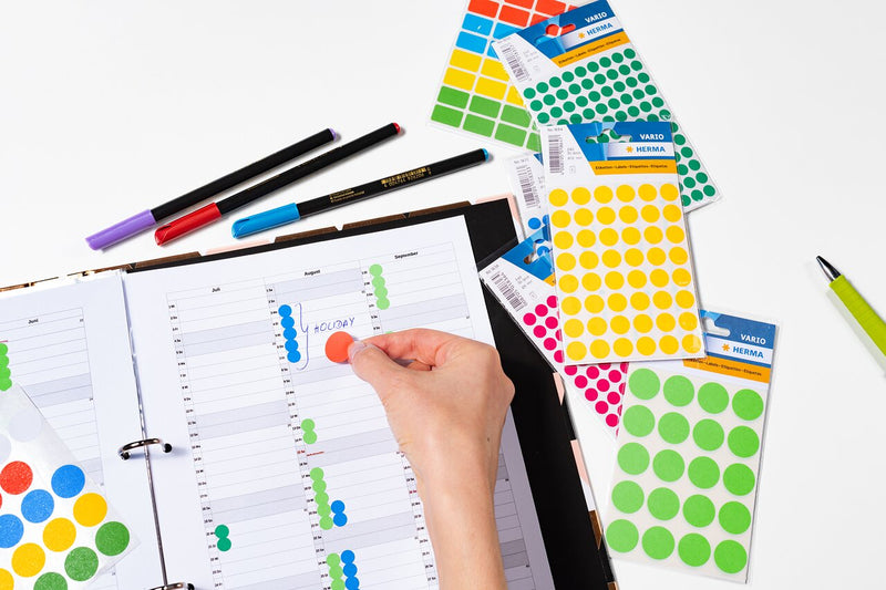 Coloured Multi-purpose labels for hand lettering