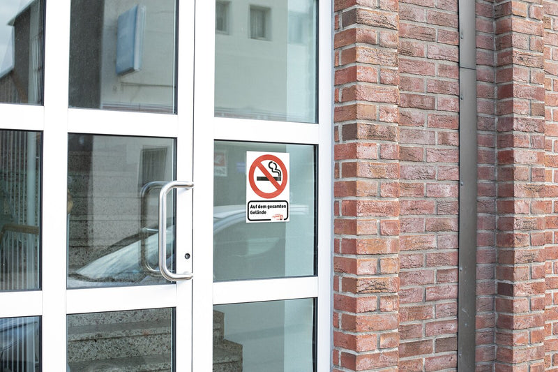 Weatherproof Labels for glass door signage 