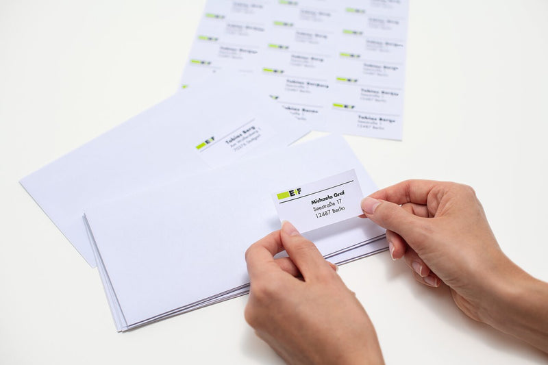Address labels suitable for mail labelling