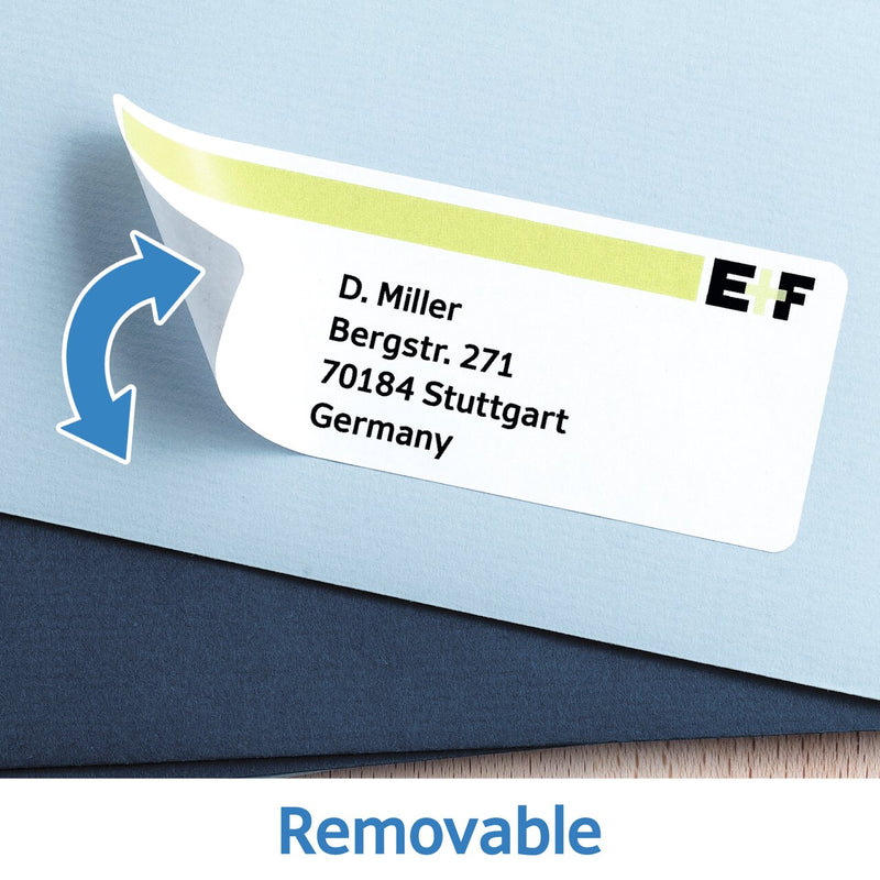 No mess removable labels for office and home use